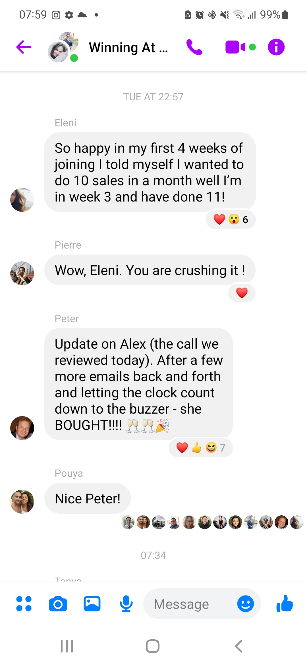 Eleni - 11 sales in week 3 - exceeded 10-sale goal