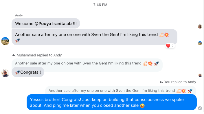 Andy - another sale after 1-on-1 with Sven the Gen - liking this trend