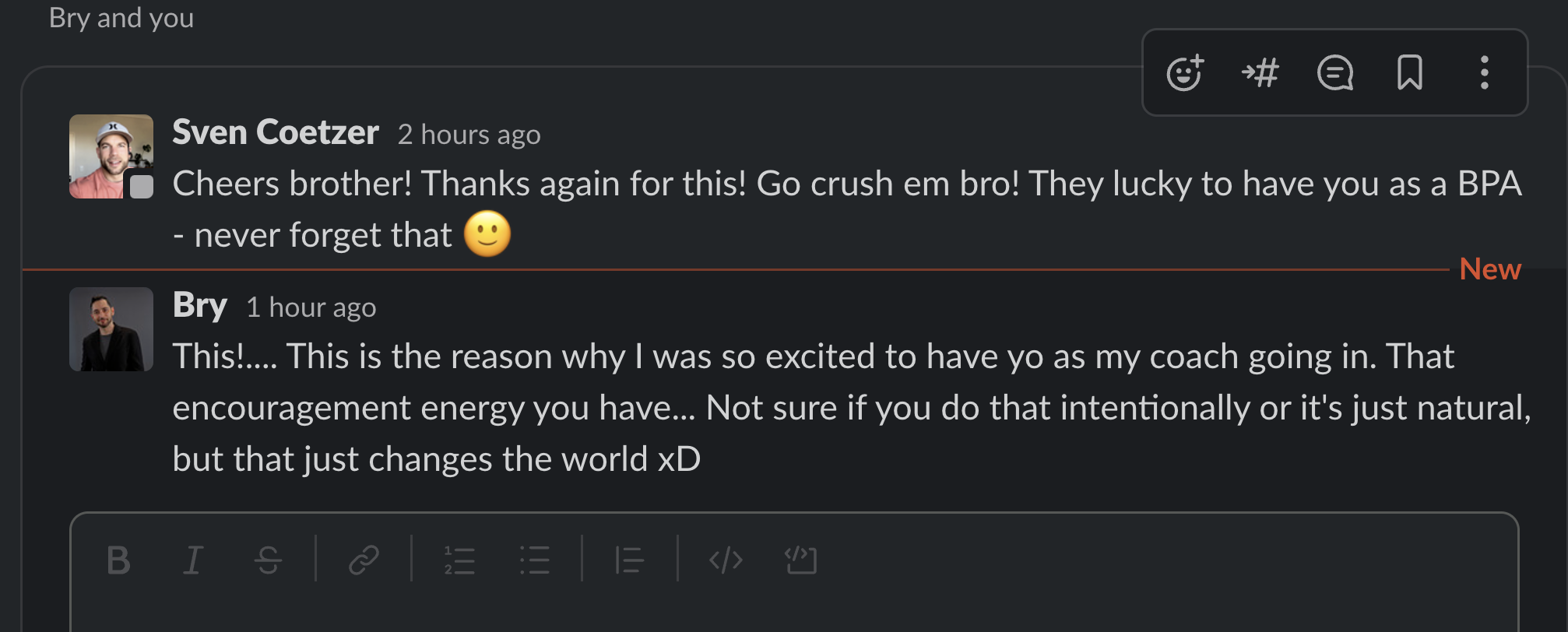 Bry - that encouragement energy you have just changes the world