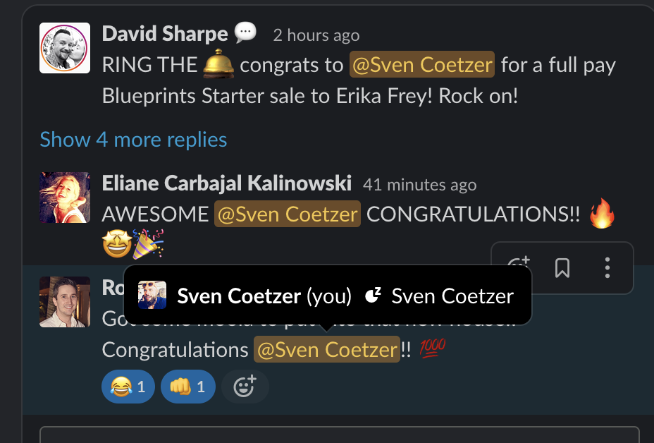 David Sharpe congratulates Sven Coetzer for another full pay sale