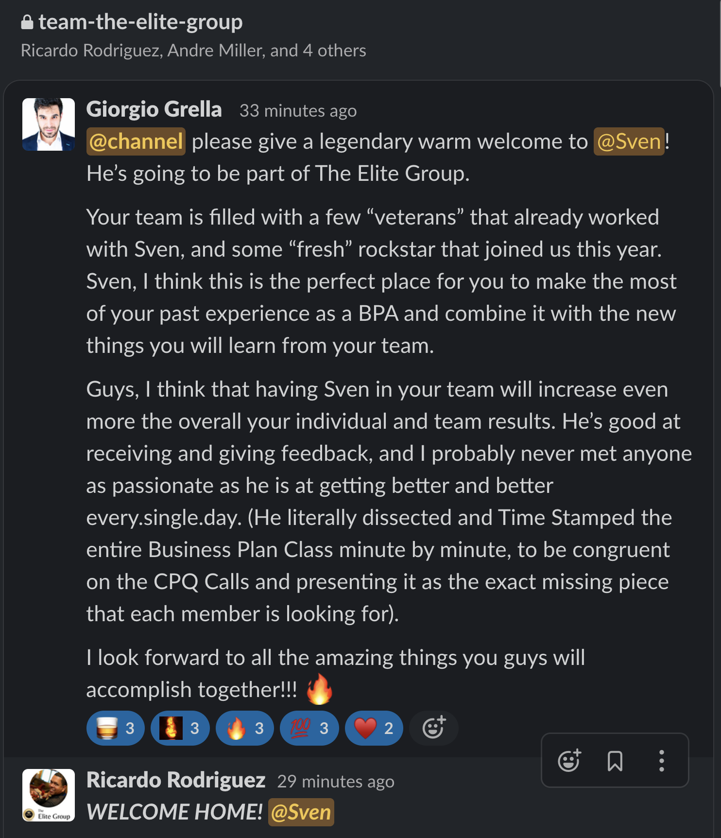 Giorgio Grella - never met anyone as passionate as Sven - gets better every single day